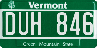 VT license plate DUH846