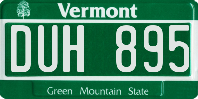 VT license plate DUH895