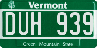 VT license plate DUH939