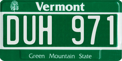 VT license plate DUH971
