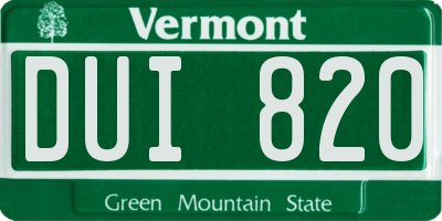 VT license plate DUI820