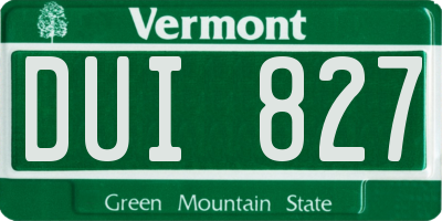 VT license plate DUI827