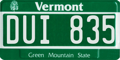 VT license plate DUI835