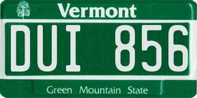 VT license plate DUI856