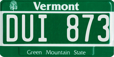 VT license plate DUI873