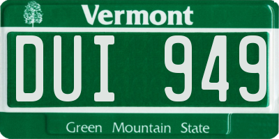 VT license plate DUI949