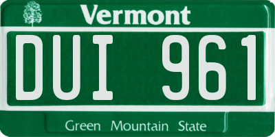 VT license plate DUI961