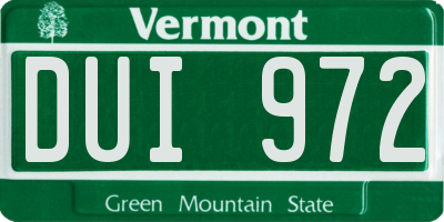 VT license plate DUI972