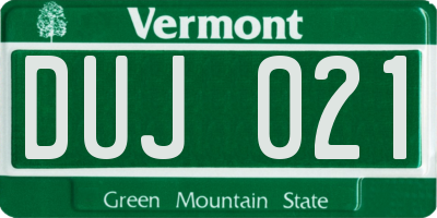 VT license plate DUJ021