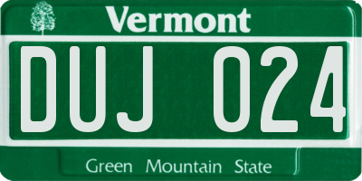 VT license plate DUJ024