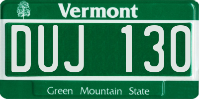 VT license plate DUJ130