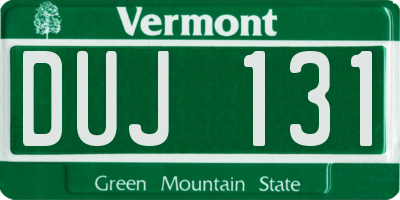VT license plate DUJ131