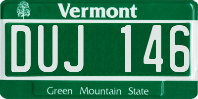 VT license plate DUJ146