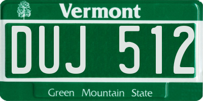 VT license plate DUJ512