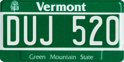 VT license plate DUJ520