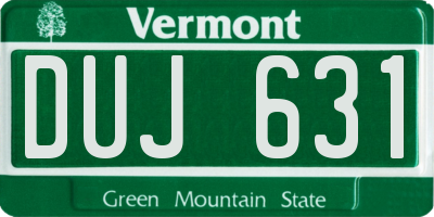 VT license plate DUJ631
