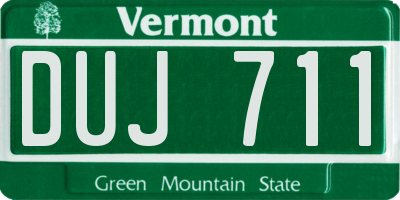 VT license plate DUJ711