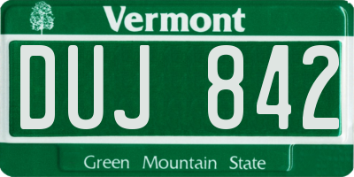 VT license plate DUJ842