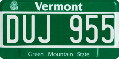 VT license plate DUJ955