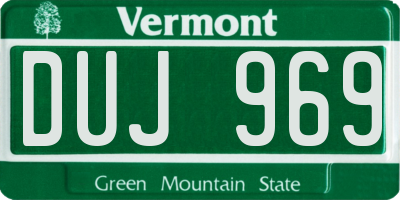 VT license plate DUJ969