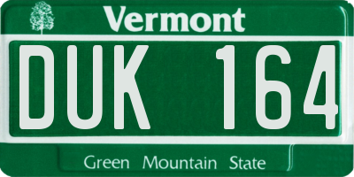 VT license plate DUK164