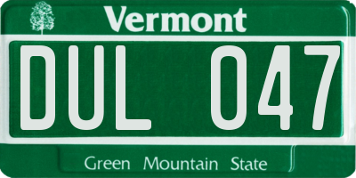 VT license plate DUL047