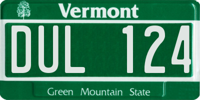 VT license plate DUL124