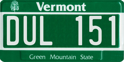 VT license plate DUL151