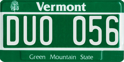 VT license plate DUO056
