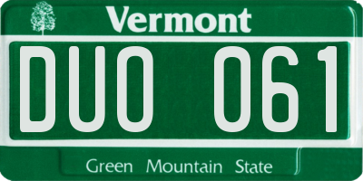 VT license plate DUO061
