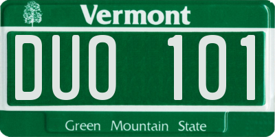VT license plate DUO101