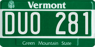 VT license plate DUO281