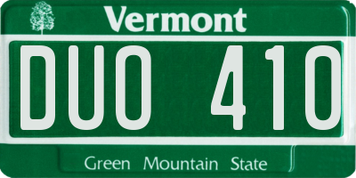 VT license plate DUO410