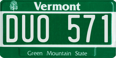 VT license plate DUO571