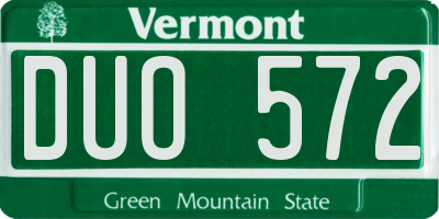 VT license plate DUO572