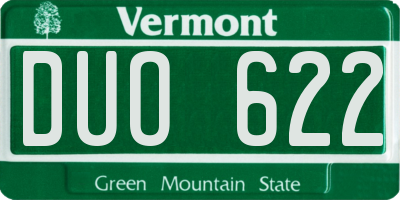 VT license plate DUO622