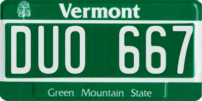 VT license plate DUO667