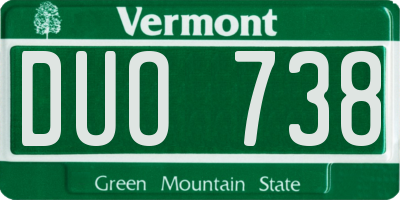 VT license plate DUO738