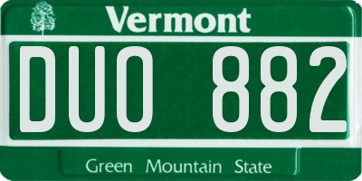 VT license plate DUO882