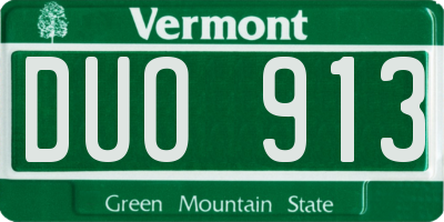 VT license plate DUO913