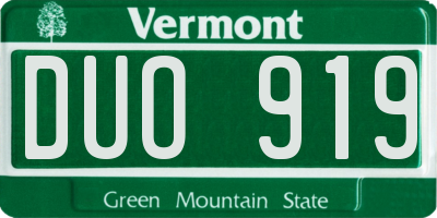 VT license plate DUO919