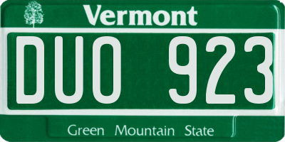 VT license plate DUO923