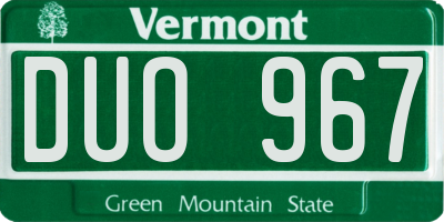 VT license plate DUO967