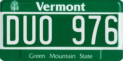 VT license plate DUO976