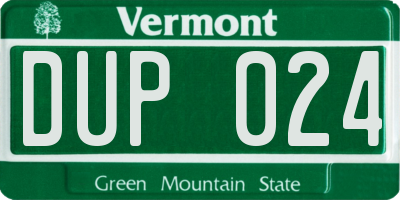 VT license plate DUP024