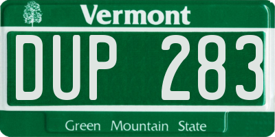 VT license plate DUP283