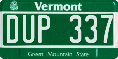 VT license plate DUP337
