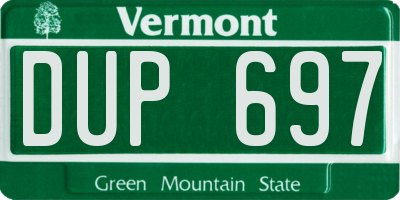 VT license plate DUP697