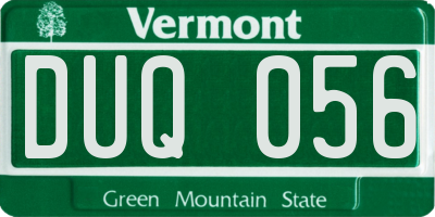 VT license plate DUQ056