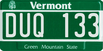 VT license plate DUQ133